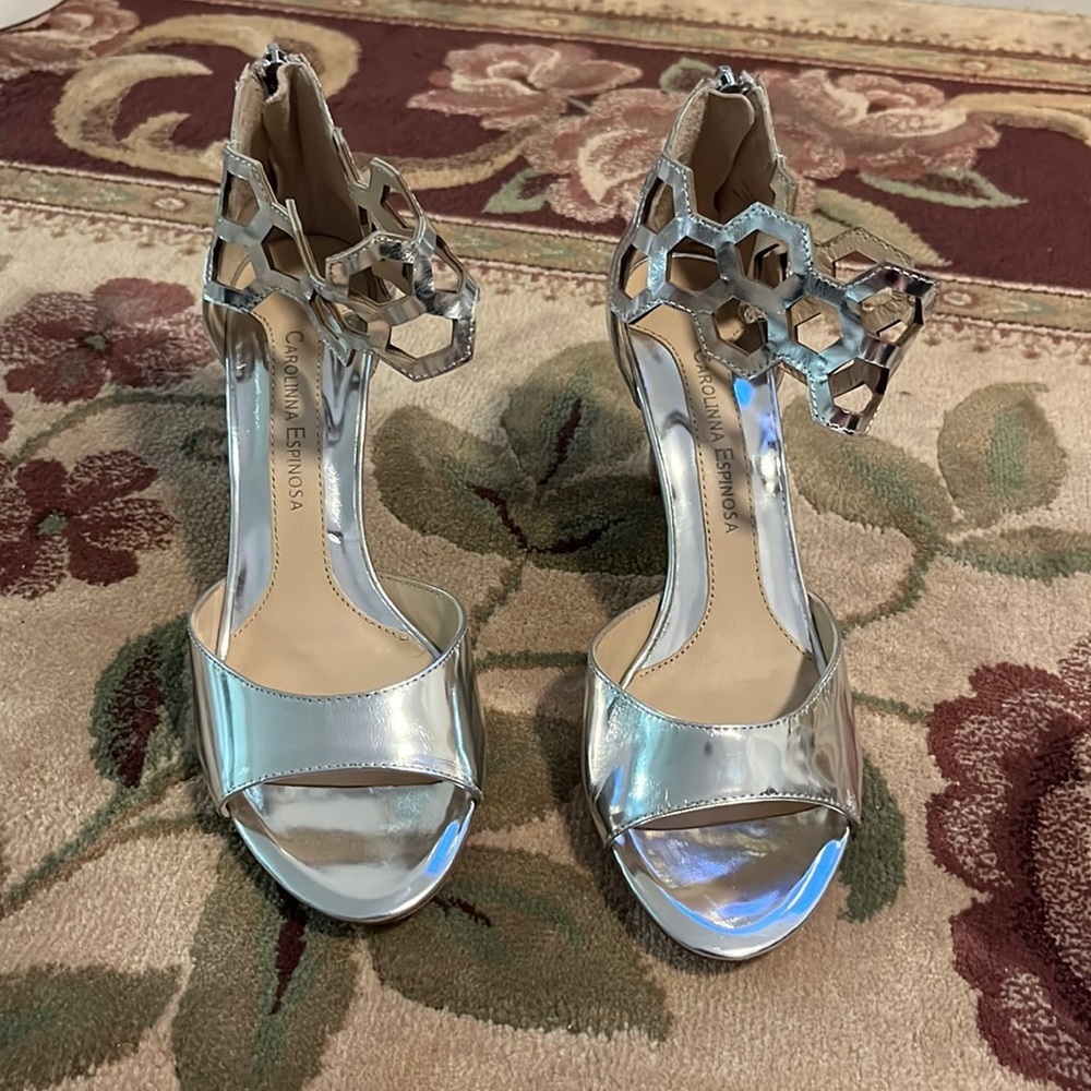 Carolinna Espinosa Silver High Heel Stiletto Shoes
